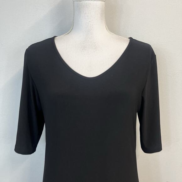 Attitudes by Renee Classic Black Dress sz Medium Pet Long Slinky Stretch Modest - Picture 4 of 10